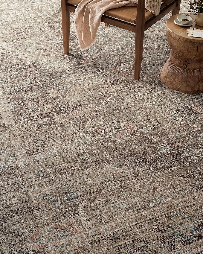 Loloi Magnolia Home by Joanna Gaines Millie Collection MIE-03 Charcoal/Dove 2'-7" x 8'-0", .25" Pile Height, Runner Rug
