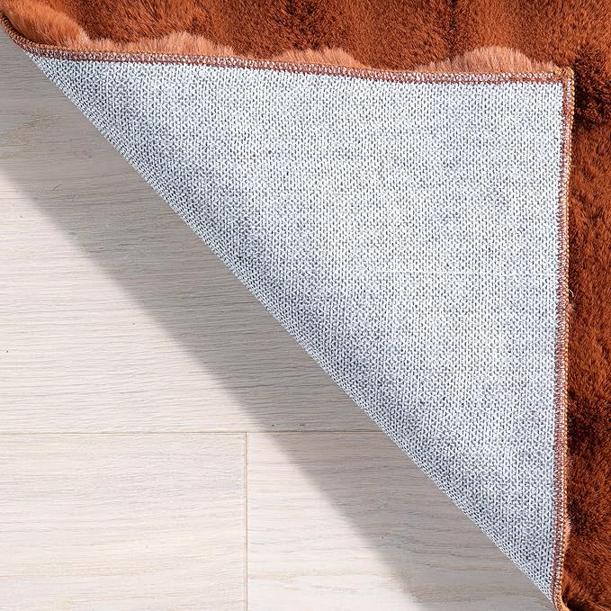 nuLOOM Jeni Checkered 5x8 Machine Washable Area Rug for Living Room Bedroom Dining Room Kitchen, Brick