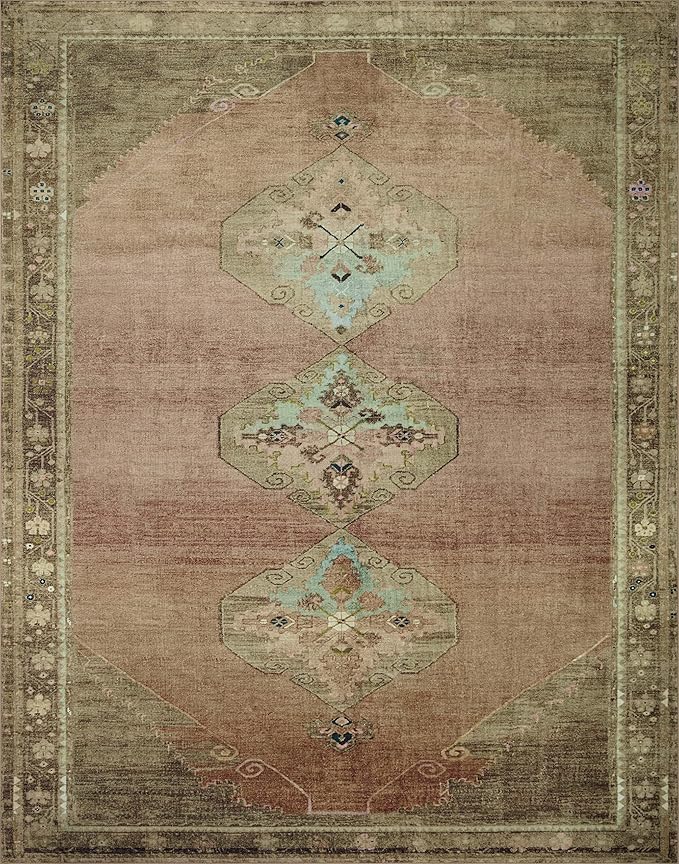 Loloi Magnolia Home by Joanna Gaines Sinclair Collection SIN-06 Clay/Tobacco 2'-3" x 11'-6", .25" Pile Height, Machine Washable, Runner Rug