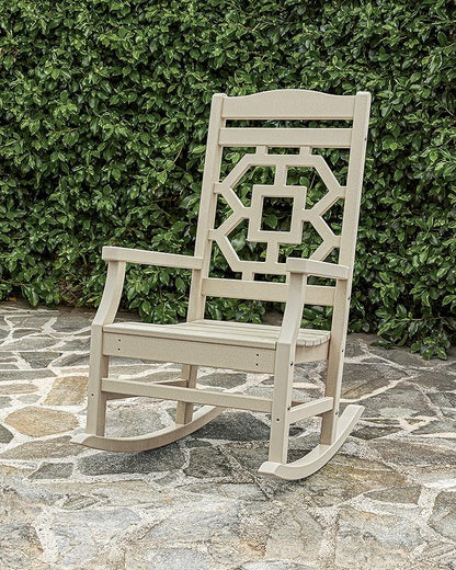 Martha Stewart by POLYWOOD® Chinoiserie Rocking Chair in Mahogany