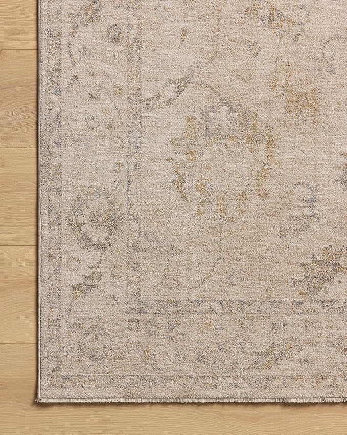 Loloi Chris Loves Julia Louisa Collection LOI-02 Oatmeal/Slate 7'-10" x 10', .38" Pile Height, Area Rug