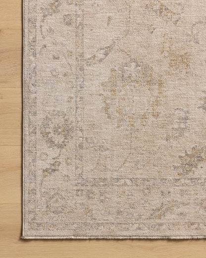 Loloi Chris Loves Julia Louisa Collection LOI-02 Oatmeal/Slate 9'-6" x 13'-1", .38" Pile Height, Area Rug