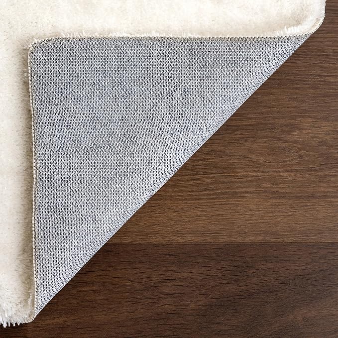 nuLOOM 6' x 9' Cozy Plush SuperiorWash Area Rug, Machine Washable, Non-Slip, Soft Fluffy Shag Carpet for Living Room Bedroom Kids Room Nursery Home Decor, Loni White
