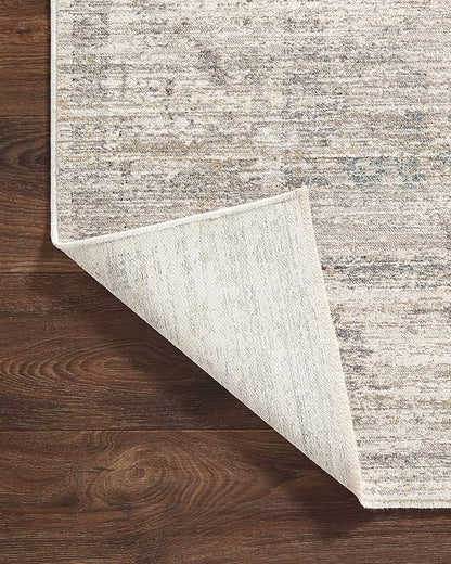 Loloi Magnolia Home by Joanna Gaines Millie Collection MIE-01 Silver/Dove 5'-3" x 7'-6", .25" Pile Height, Area Rug