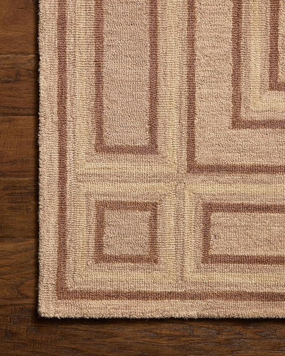 Loloi Chris Loves Julia Alfie Collection ALF-01 Blush/Rose 2'-6" x 9'-9" Runner Rug Wool Neutral Living Bedroom Dining Carpet
