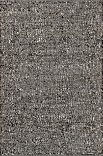 nuLOOM 6x9 Elfriede Jute & Cotton Hand Woven Area Rug, Charcoal, Solid Rustic Farmhouse Style, Weaved Design, Natural Fiber, For Bedroom, Living Room, Dining Room, Hallway, Office, Entryway