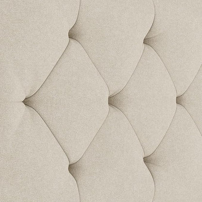 Upholstered Queen Headboard Only for Bed Frame from 49”-62”, Adjustable Height Queen Head Board with Durable Wood Legs, Bed Headboard in Modern Button Design, Beige