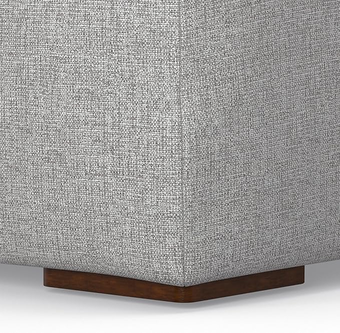 SIMPLIHOME Rex Corner Sectional Modular Sofa in 100% Recycled Polyester Tightly Woven Performance Fabric, Pale Grey, 116-inches Wide, Handcrafted Modern-Style L-Shaped Couch for Living Room
