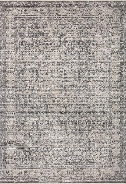 Loloi Amber Lewis Alie Collection ALE-03 Charcoal/Dove 2'-7'' x 7'-9'', .13'' Pile Height, Runner Rug