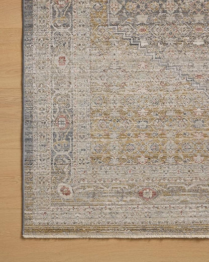 Loloi Chris Loves Julia Ida Collection IDA-02 Stone/Gold 5'-3" x 7'-6", .19" Pile Height, Area Rug