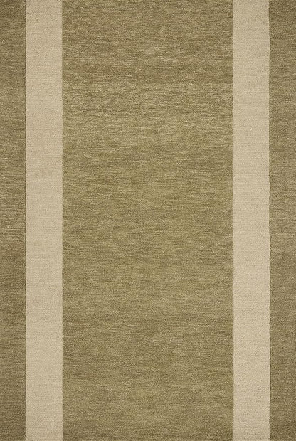 Loloi Leanne Ford Craven Collection CVN-01 Light Olive/Oatmeal 2'-6" x 7'-6" Runner Rug Geometrical, Patterned, Neutral, Hallway, Kitchen, Mudroom, and Bathroom