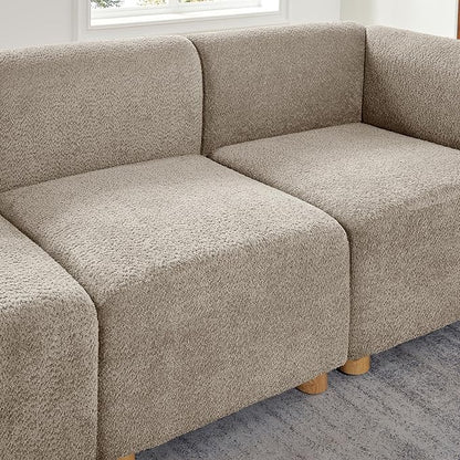 VANOMi Oversized Modular Sectional Sofa, L Shaped Sectional Couches for Living Room, 5 Seats Modular Sofa with Reversible Chaises, Camel