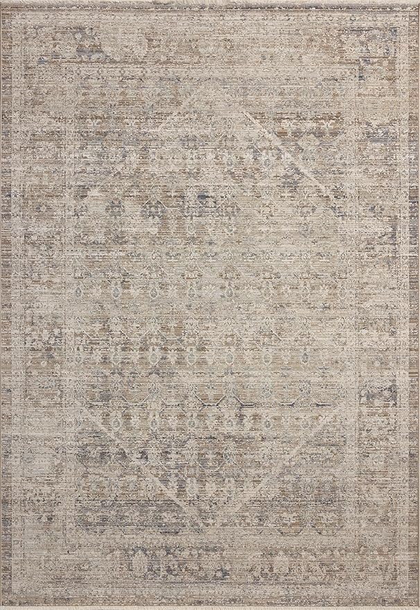 Loloi Chris Loves Julia Ida Collection IDA-06 Slate/Natural 5'-3" x 7'-6", .19" Pile Height, Area Rug