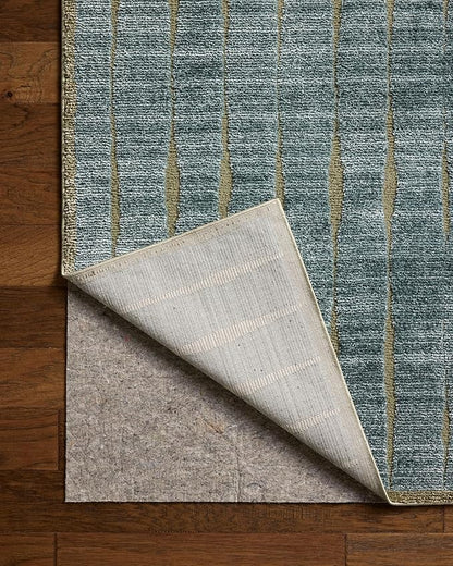 Loloi Chris Loves Julia Calvin Collection CLV-02 Ocean/Olive 2'-3" x 3'-10" Accent Rug Checkered Neutral Soft Living Room Bedroom Carpet