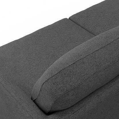 SIMPLIHOME Livingston 90-inch Wide Sofa in Charcoal Grey Woven-Blend Fabric, Handcrafted Mid-Century Modern Oversized 3-Seater Couch Sofa for Living Room or Family Room, Solid Wood Frame