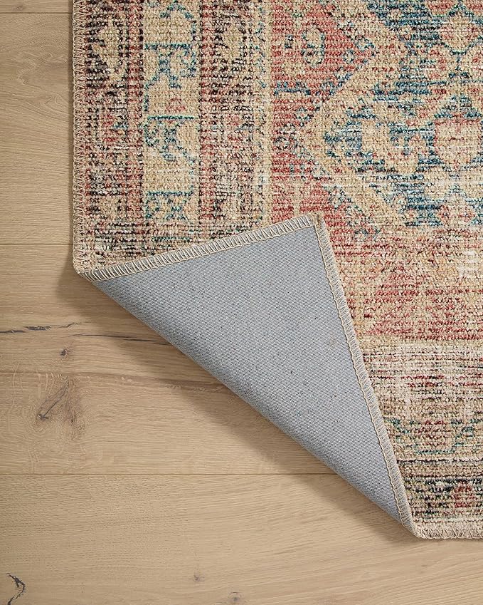 Loloi Angela Rose Aubrey Collection AUB-03 Ocean/Spice 7'-6" x 7'-6", .19" Pile Height, Round Area Rug