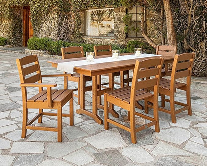 POLYWOOD Lakeside 7-Piece Outdoor Dining Set, All-Weather HDPE Patio Furniture Table and Chairs, Black, Made in USA, Deck, Garden, Poolside