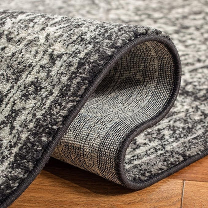SAFAVIEH Area Rug 12x18 - Evoke Collection - Large - Black & Grey, Distressed Design, Non-Shedding & Easy to Clean, Ideal for Living Room, Bedroom, Dining Space (EVK256R)