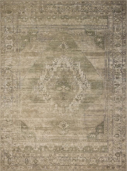 Loloi Amber Lewis Cambria Collection CBR-03 Sand/Olive 6'-0" x 9'-0" Area Rug Jute, Neutral, Vintage Style, Antique Tone, Living, Bedroom, Dining, Carpet