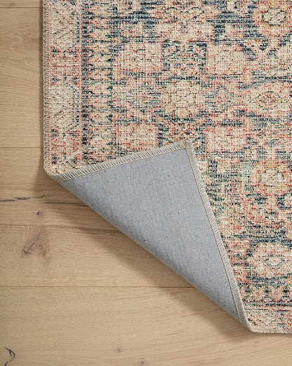 Loloi Angela Rose Aubrey Collection AUB-01 Navy/Multi 2'-6" x 12'-0", .19" Pile Height, Runner Rug