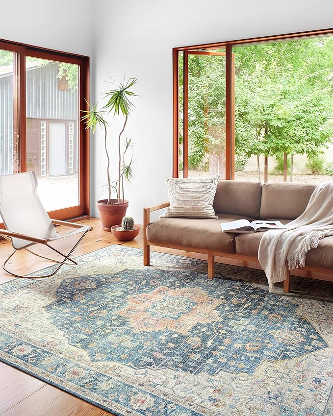 Loloi Skye Collection SKY-12 Ocean/Multi 9'-0" x 12'-0" Area Rug