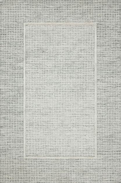 Loloi Chris Loves Julia Briggs Collection, Mist & Ivory, 3'-6" x 5'-6" Accent Rug – Minimal Gritted Design Area Rugs for Living Room Bedroom Entryway & Hallway No Shed High Traffic Home Decor Rug