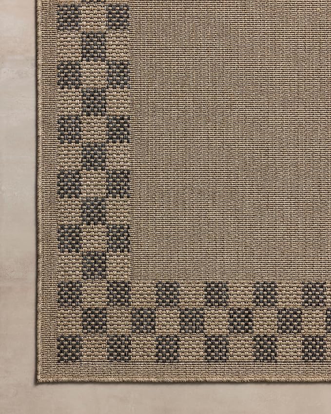 Loloi Chris Loves Julia Providence Collection PRC-01 Natural/Charcoal 6'-3" x 9'-2", .12" Pile Height, Indoor/Outdoor Area Rug