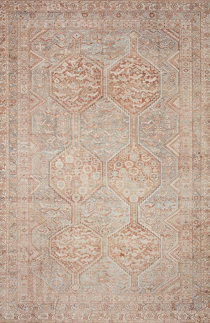 Loloi Chris Loves Julia Jules Collection JUL-04 Tangerine/Mist 2'-6'' x 12'-0'', .13" Pile Height, Runner Rug