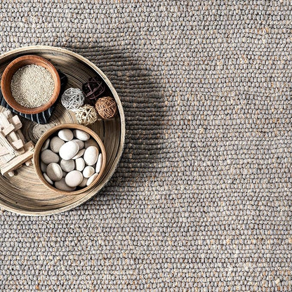 nuLOOM 11'6" x 14'6" Elfriede Jute & Cotton Hand Woven Area Rug, Elfriede Grey, Solid Rustic Farmhouse Style, Weaved Design, Natural Fiber, for Bedroom, Living Room, Hallway, Office, Entryway