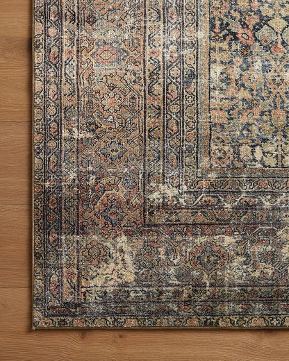 Loloi Amber Lewis Morgan Collection MOG-03 Denim/Multi 2'-3" x 9'-6" 38" Thick Runner Rug feat. CloudPile, Neutral, Room Décor, Vintage Inspired, Livingroom, Bedroom, Dining Area