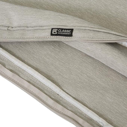 Classic Accessories Montlake Water-Resistant 25 x 25 x 5 Inch Square Outdoor Seat Cushion, Patio Furniture Chair Cushion, Heather Grey, Outdoor Cushion Cover