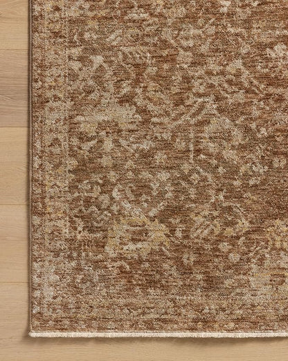 Loloi Magnolia Home by Joanna Gaines Junie Collection JUE-01 Clay/Natural 2'-0" x 3'-0", .38" Pile Height, Accent Rug