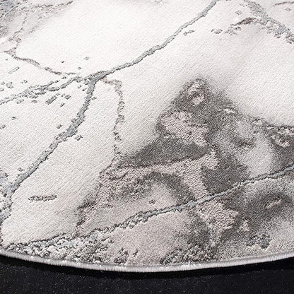 SAFAVIEH Craft Collection 10' Round Grey/Silver CFT877G Modern Abstract Non-Shedding Living Room Dining Bedroom Foyer Area Rug