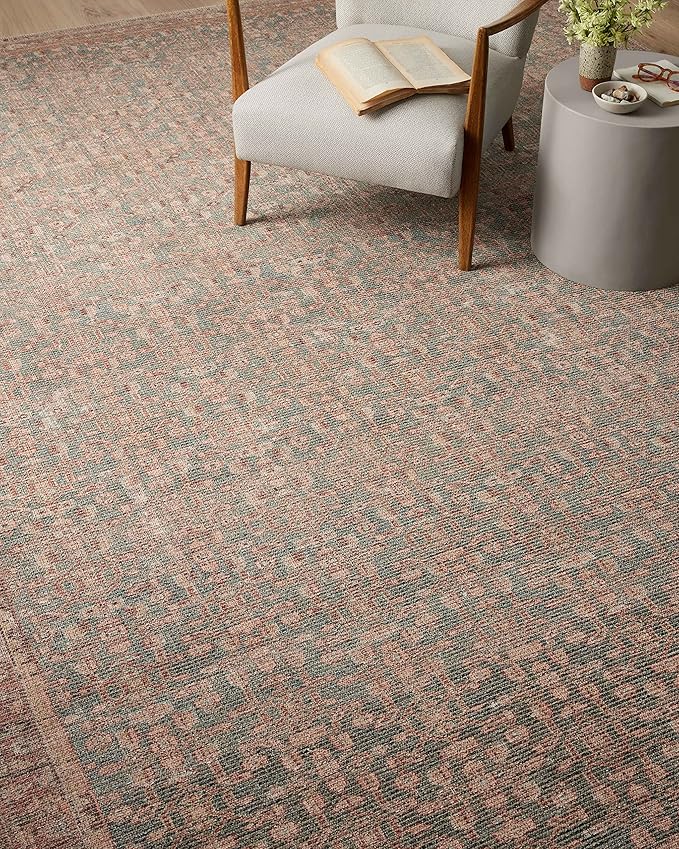 Loloi Angela Rose Aubrey Collection AUB-04 Blue/Terracotta 2'-6" x 12'-0", .19" Pile Height, Runner Rug