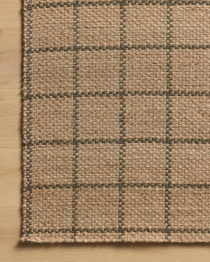 Loloi Chris Loves Julia Fletcher Collection FLE-01 Natural/Olive 5'-0" x 7'-6", .37" Pile Height, Area Rug