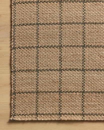 Loloi Chris Loves Julia Fletcher Collection FLE-01 Natural/Olive 2'-6" x 7'-6", .37" Pile Height, Runner Rug