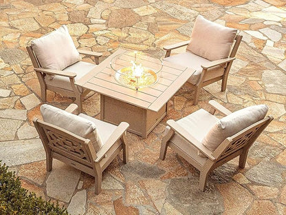 Martha Stewart by POLYWOOD® Chinoiserie Deep Seating Chair in Sand/Ash Charcoal