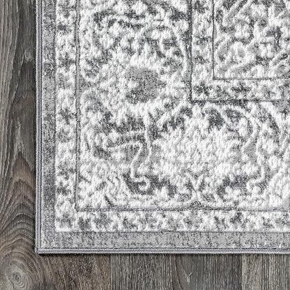 JONATHAN Y Modern Vintage Medallion Light Gray Indoor Area Rug, 10x13, Country, Floral, Easy-Cleaning for Living Room, Bedroom, Kitchen, Pet Friendly, Non-Shedding (MDP100A-13)