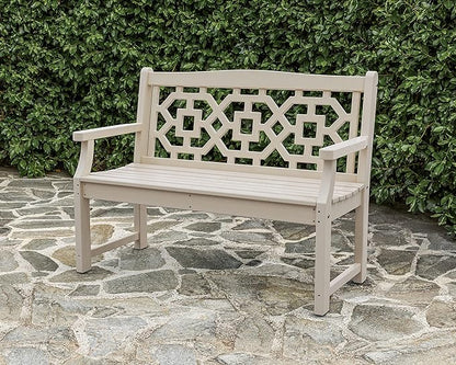 Martha Stewart by POLYWOOD® Chinoiserie 48” Garden Bench in White
