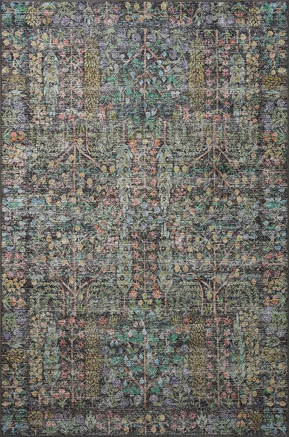 Loloi Rifle Paper Co. Maison Collection MAO-07 Charcoal 2'-6" x 7'-6", .19" Pile Height, Runner Rug