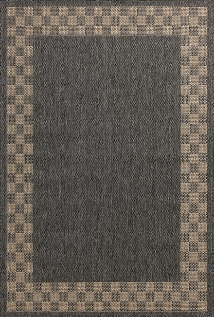 Loloi Chris Loves Julia Providence Collection PRC-01 Charcoal/Natural 8'-6" x 12', .12" Pile Height, Indoor/Outdoor Area Rug