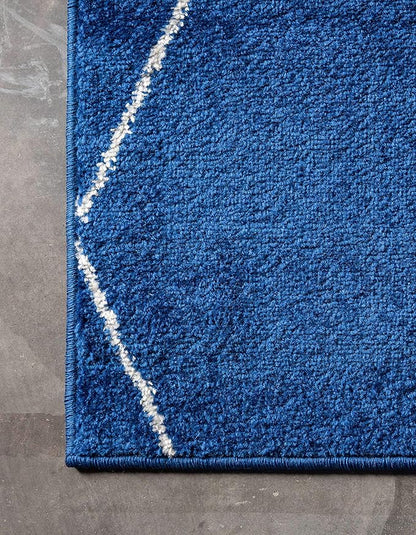Unique Loom Trellis Frieze Collection Area Rug - Geometric (5' 3" x 8' Rectangle, Navy Blue/ Ivory)