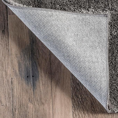 nuLOOM 2' x 8' Cozy Plush SuperiorWash Area Rug, Machine Washable, Non-Slip, Soft Fluffy Shag Carpet for Living Room Bedroom Kids Room Nursery Home Decor, Loni Grey