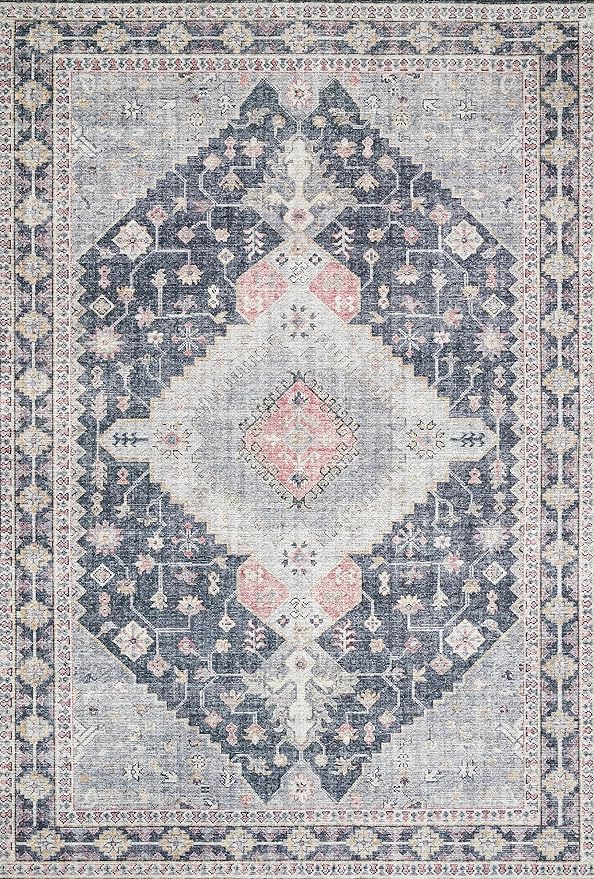 Loloi Skye Collection SKY-02 Charcoal/Multi 2'-0" x 5'-0" Accent Rug