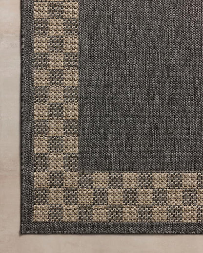 Loloi Chris Loves Julia Providence Collection PRC-01 Charcoal/Natural 2'-3" x 7'-7", .12" Pile Height, Indoor/Outdoor Runner Rug