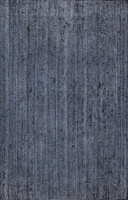 nuLOOM 4x6 Rigo Jute Hand Woven Area Rug, Navy, Solid Farmhouse Design, Natural Fiber, For Bedroom, Living Room, Dining Room, Hallway, Office, Kitchen, Entryway