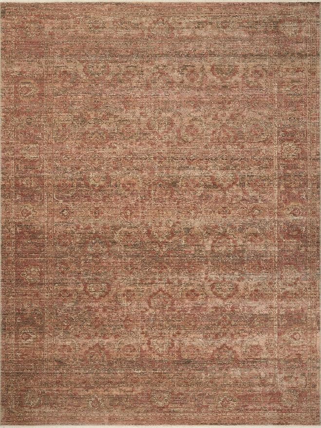 Loloi Amber Lewis Molly Collection MOL-09 Brick/Bark 3'-0" x 5'-0" Low Pile Accent Rug
