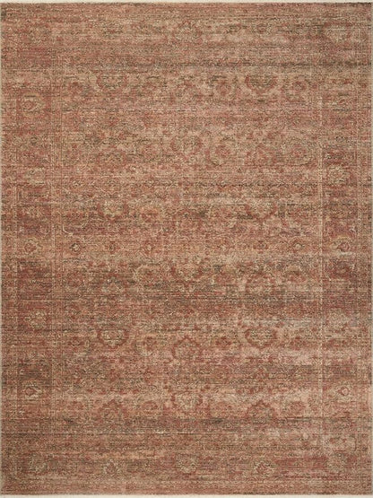 Loloi Amber Lewis Molly Collection MOL-09 Brick/Bark 9'-6" x 13'-6" Low Pile Area Rug