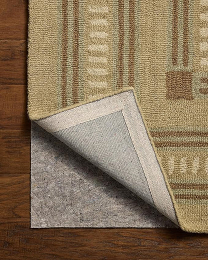 Loloi Chris Loves Julia Alfie Collection ALF-04 Green/Natural 8'-6" x 11'-6" Area Rug Wool Neutral Living Bedroom Dining Carpet