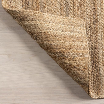 nuLOOM Oval 4x6 Rigo Jute Hand Woven Area Rug, Natural, Solid Farmhouse Design, Natural Fiber, For Bedroom, Living Room, Dining Room, Hallway, Office, Kitchen, Entryway